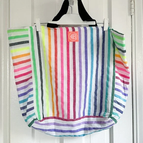 Las Bayadas Sun Please Beach Bag Tote Rainbow Colors - RARE - Used Once - Picture 3 of 5